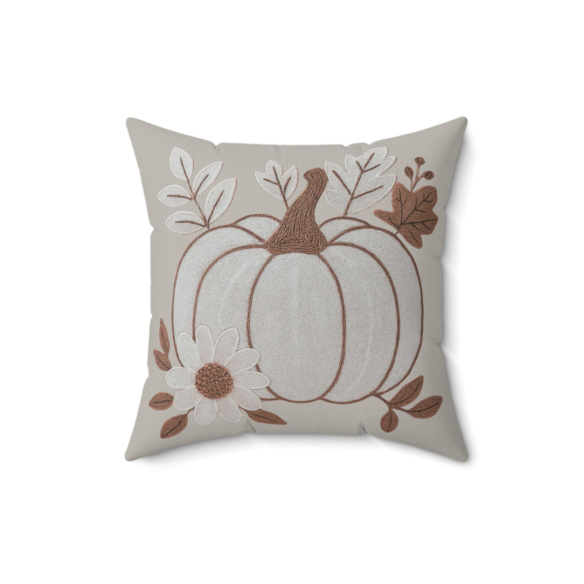 Zippered Washable Pumpkin Pillow, Faux Suede Double-Sided Print with Concealed Closure