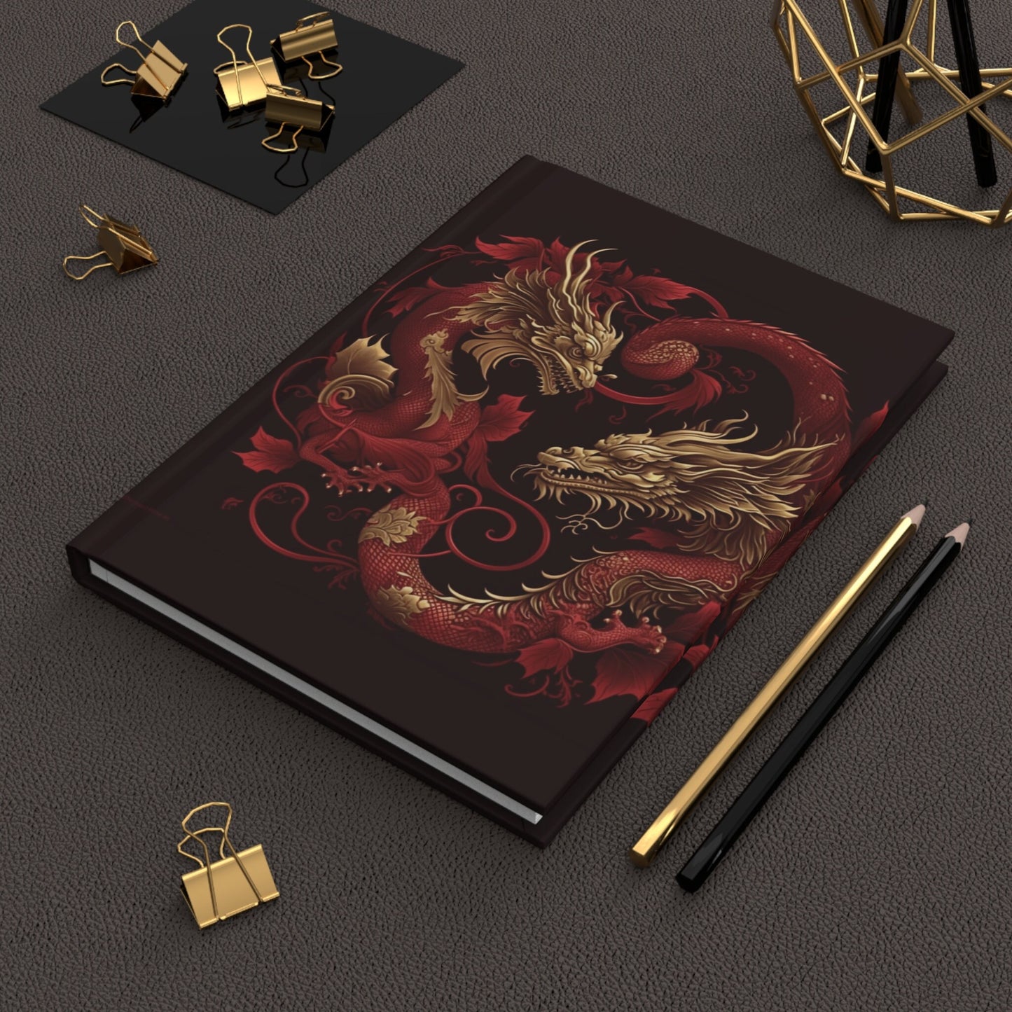 Red Dragon Hardcover Journal Matte for Gifts and Note Taking