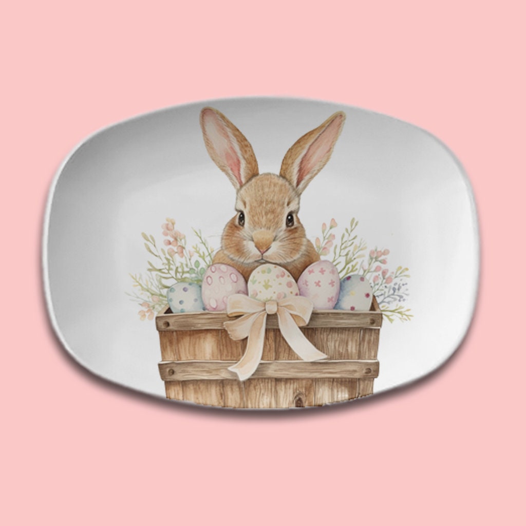 Easter Bunny Oval Serving Platter - ThermoSaf Dinnerware for Festive Meals & Gift Giving
