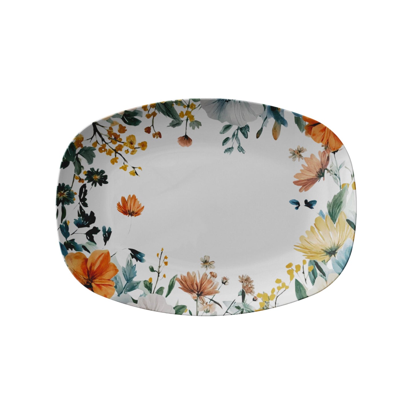 Floral Serving Platter: Handcrafted Decorative Dish for Celebrations, Gifts & Entertaining