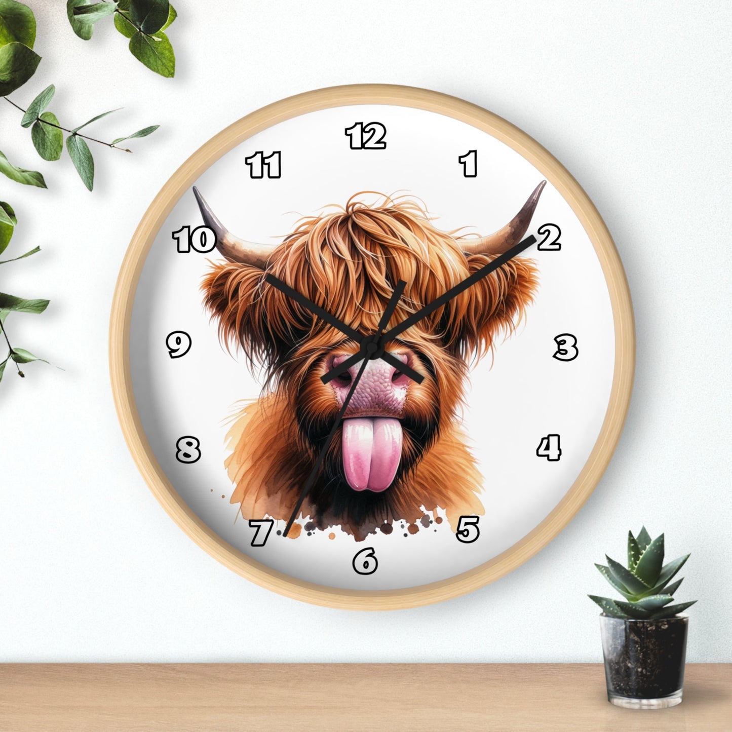 Highland Cow Wall Clock: Farmhouse Decor Gift - Country Kitchen Timepiece