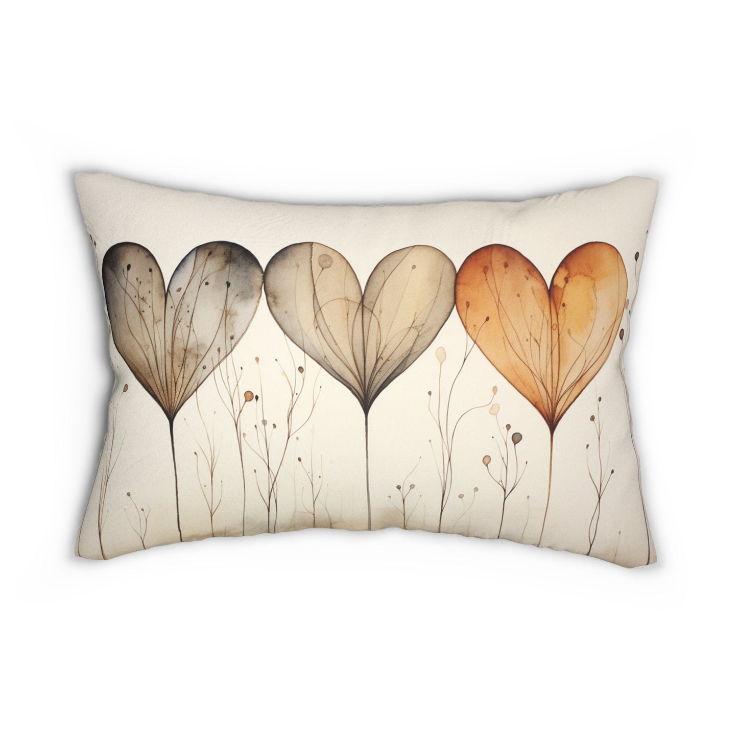 Heart Cushion Beige Lumbar Support Pillow Gift Decor Comfortable Anniversary Valentine Minimalist Accent