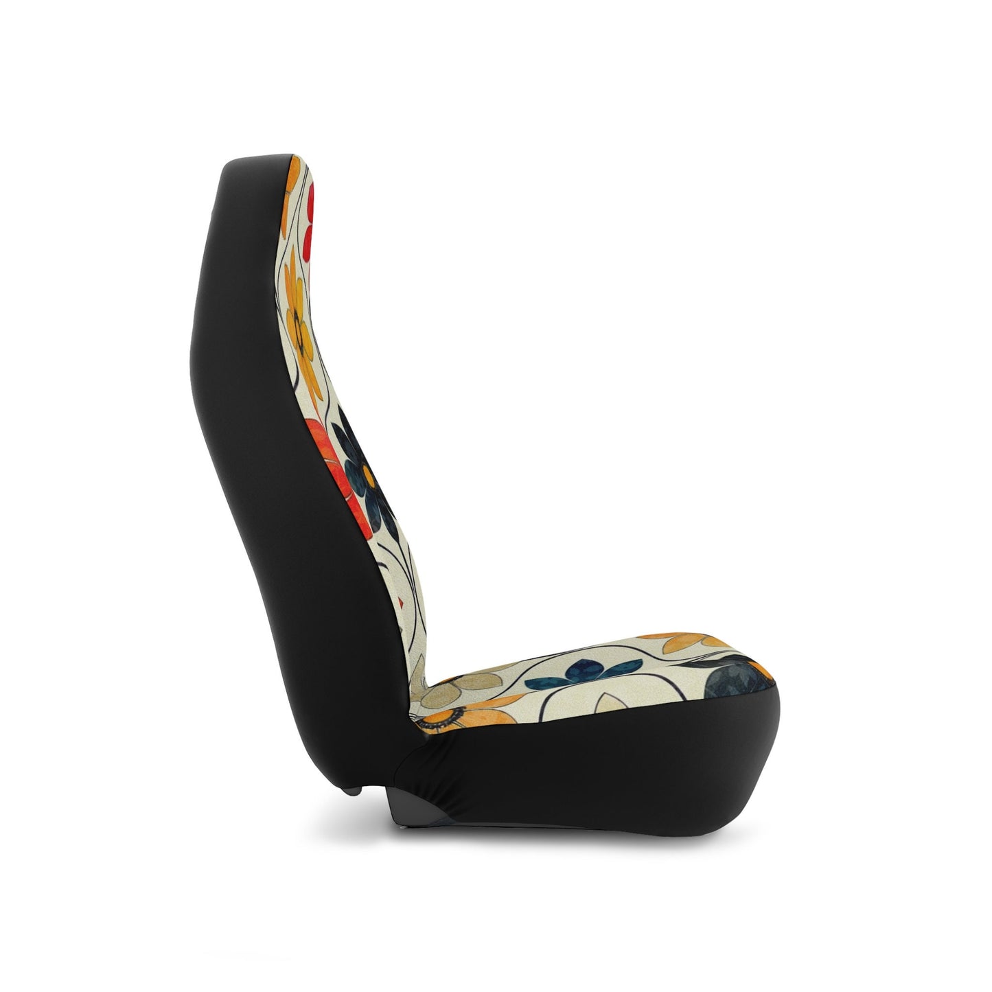 Retro Floral Car Seat Covers – Vintage Flower Auto Protectors (Set of 2)