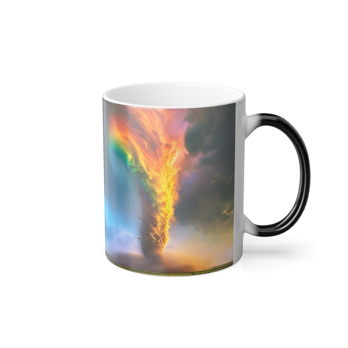Color-Changing Tornado Mug: Heat-Reactive Ceramic Coffee Cup