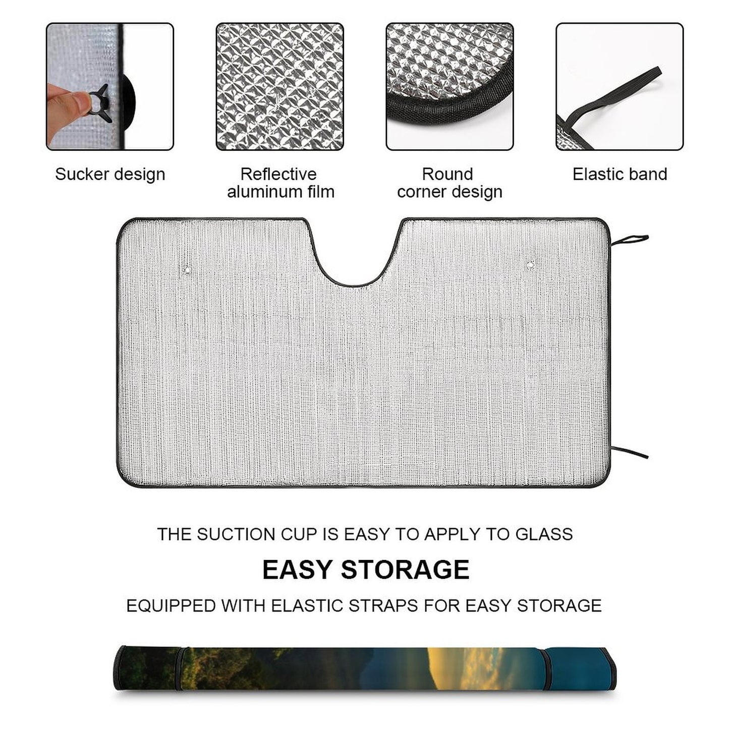 Scenic Mountain Car Sun Shade: UV Protection Cooling Accessory