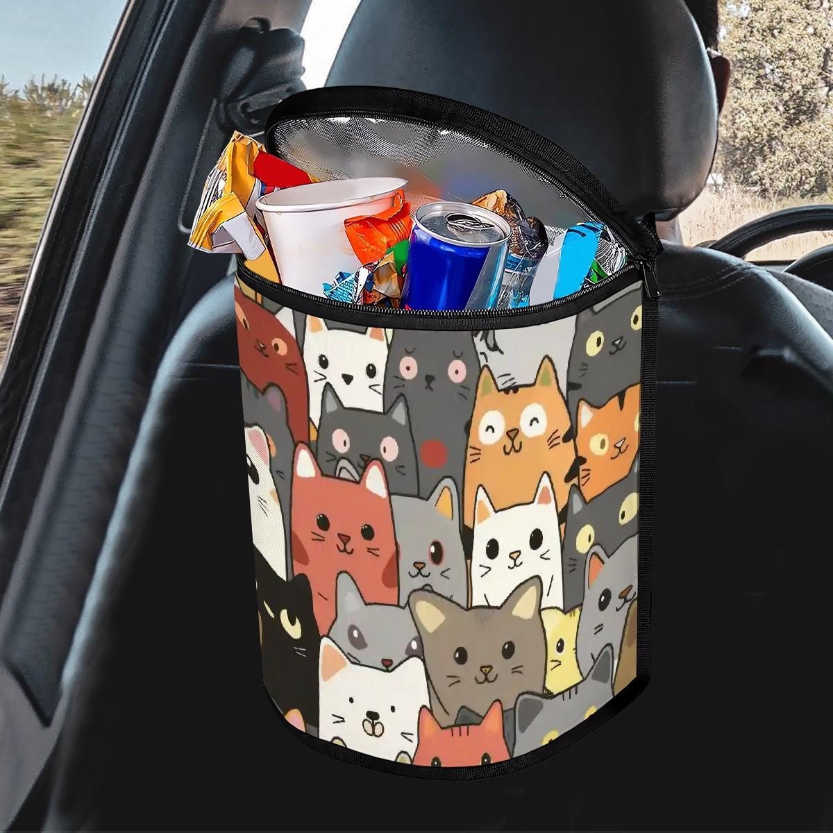 Cat Trash Bin: Space-Saving Auto Accessory for Drivers - Ideal Gift & Organizer