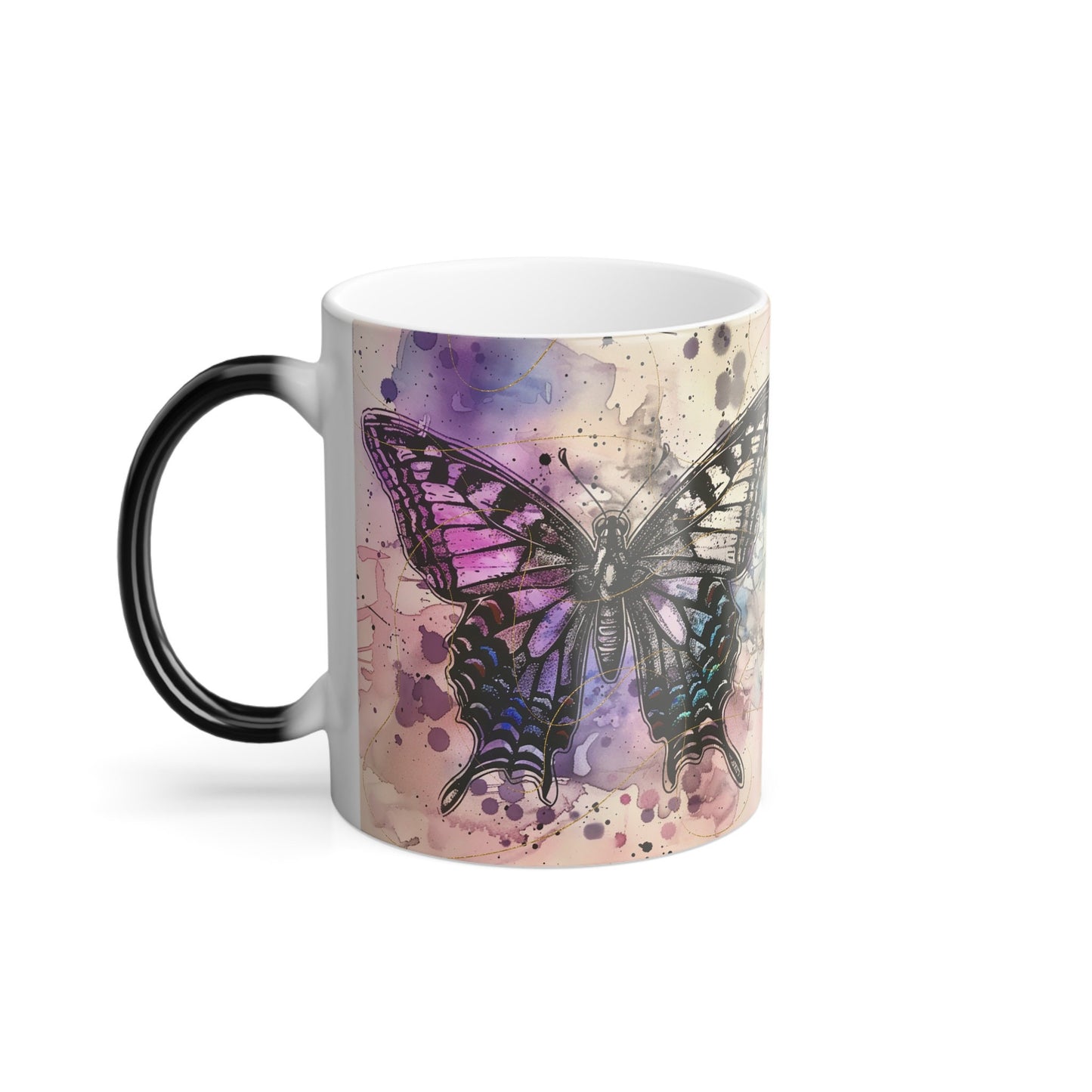 Color-Changing Butterfly Mug: Heat-Reactive Ceramic Coffee Cup