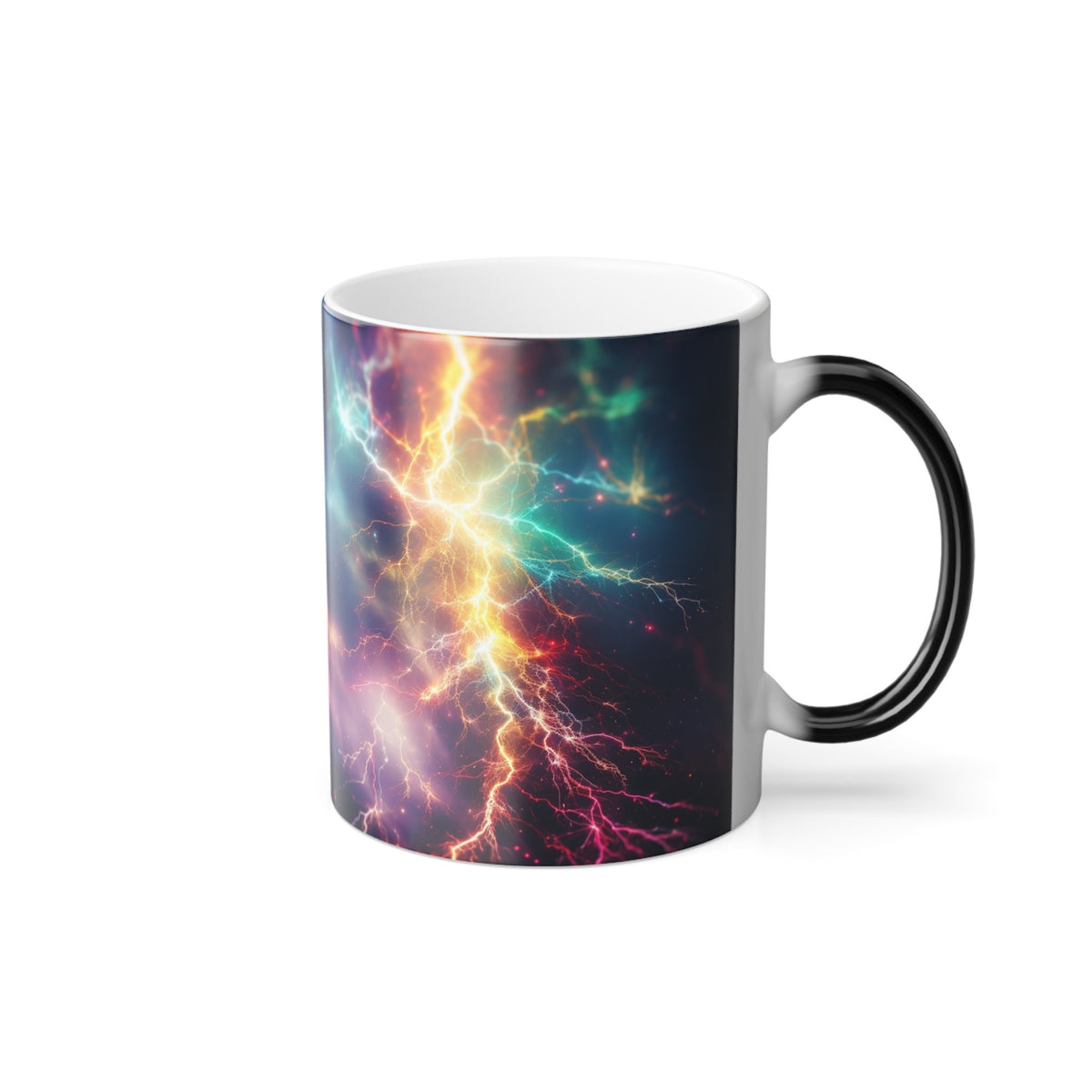 Mesmerizing Heat-Reactive Lightning Mug: Color-Changing Ceramic Coffee Cup for Unique Gifting (11oz)
