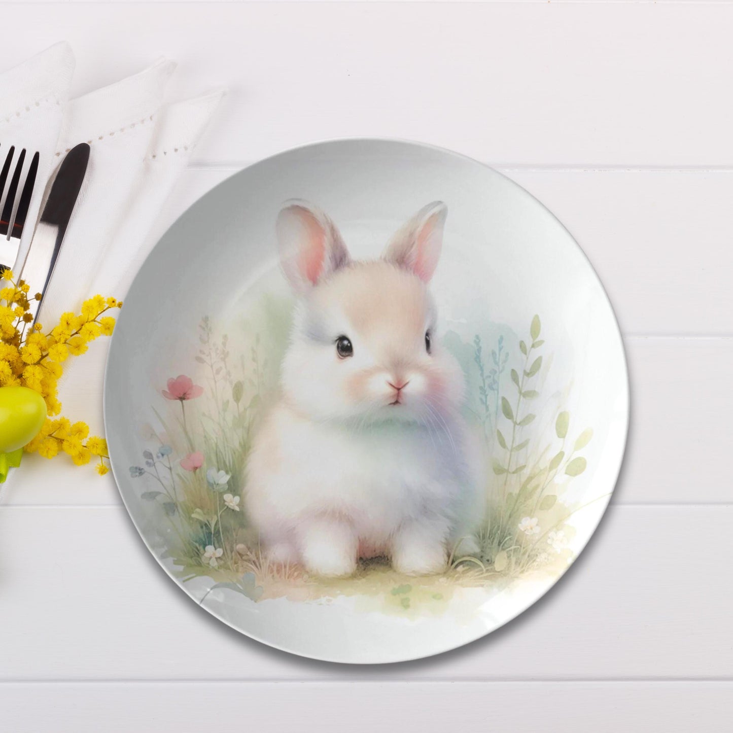 Bunny Dinner Plates: Handcrafted Rabbit Design for Easter, Holiday Gifts & Tableware Collections
