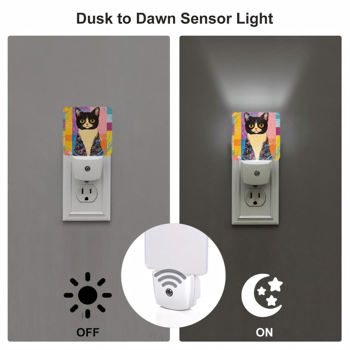 Retro Cat Night Light: Vintage-Style Plug-In Ambient Lamp