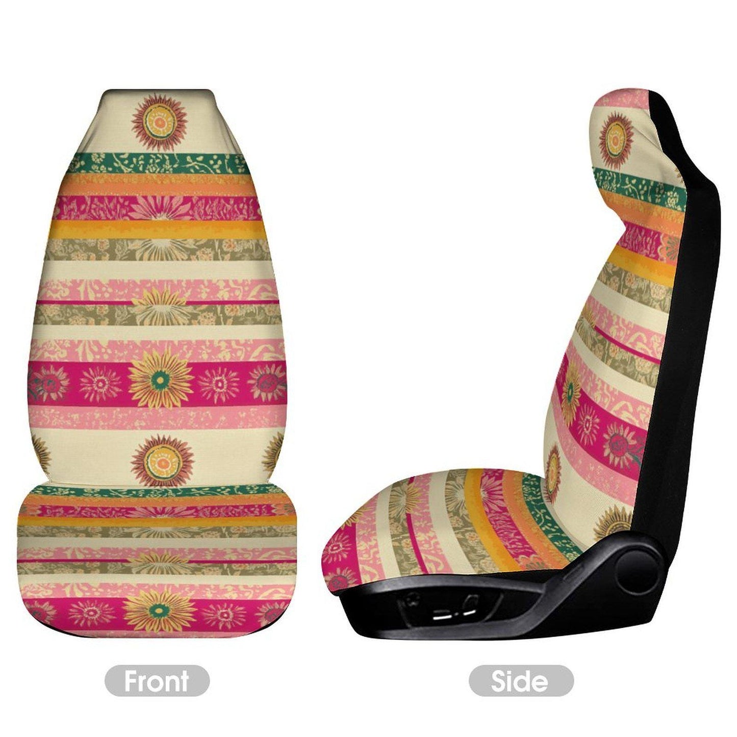 Bohemian Sunburst Car Seat Protector: Stylish Automotive Interior Accessory for Vehicle Comfort