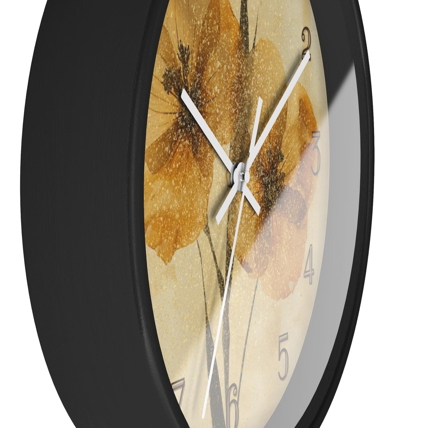 Gold Floral Wall Clock: Home Decor Timepiece