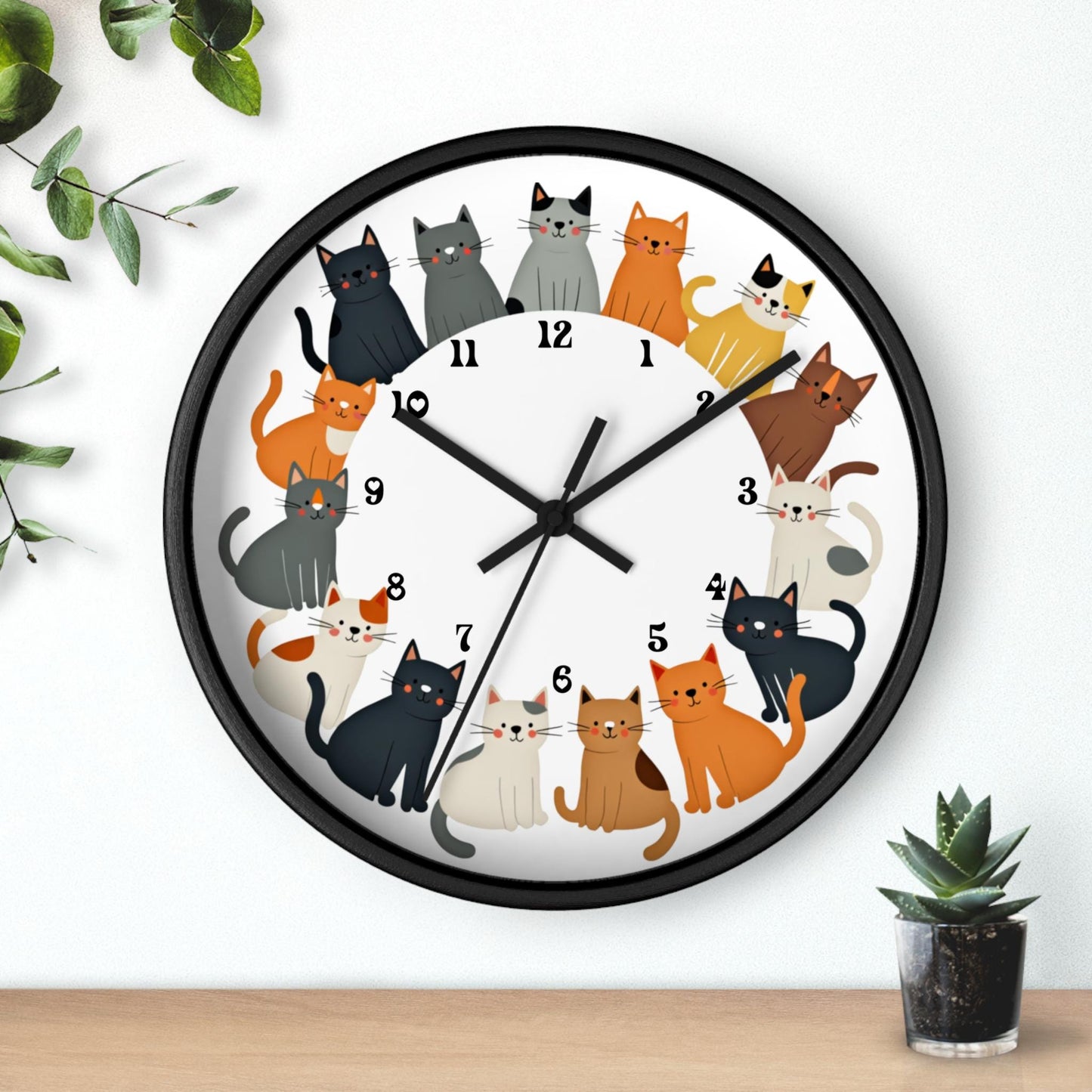 Cat Wall Clock: Playful Kitty Decor for Pet Lovers, Feline-Themed Home Accessory