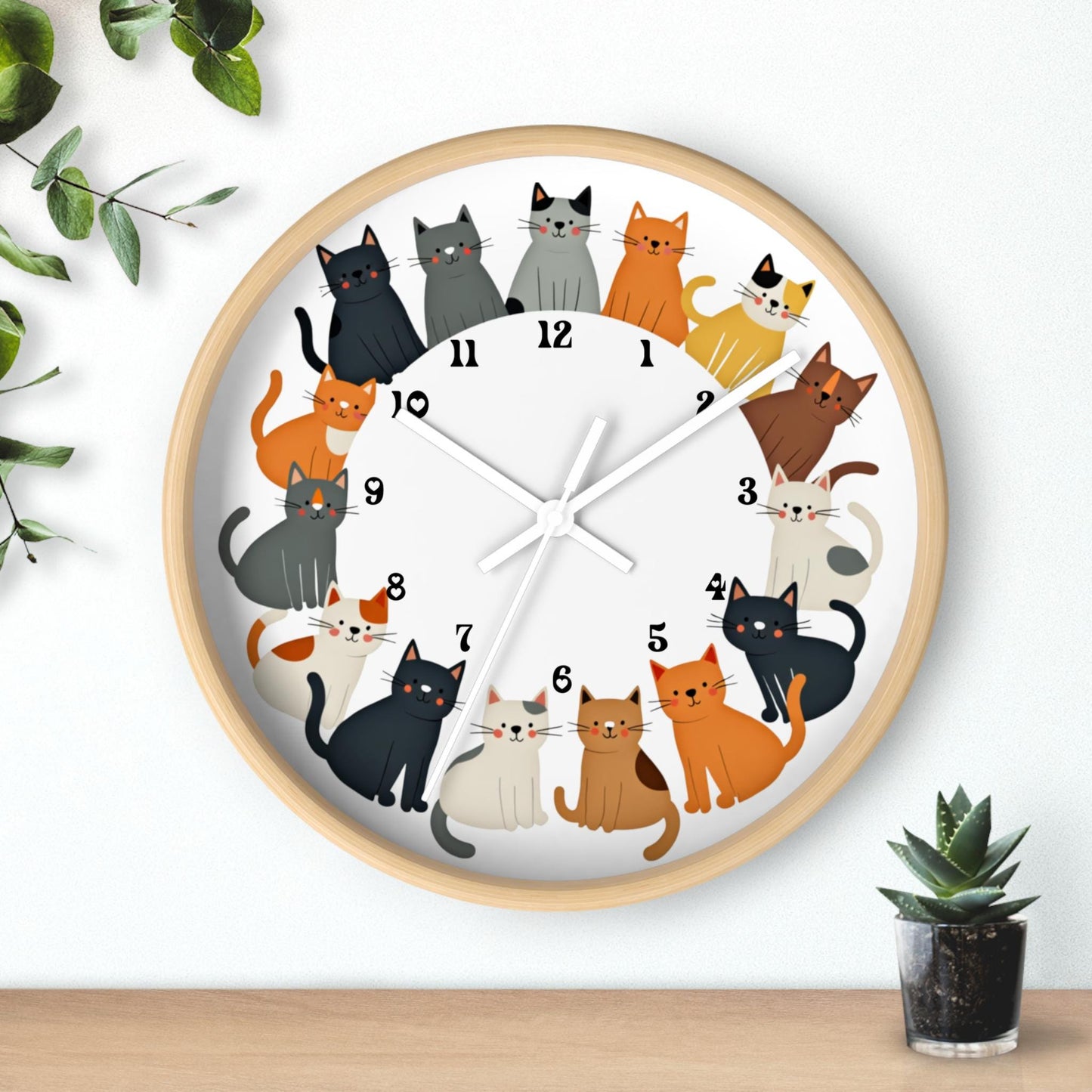 Cat Wall Clock: Playful Kitty Decor for Pet Lovers, Feline-Themed Home Accessory