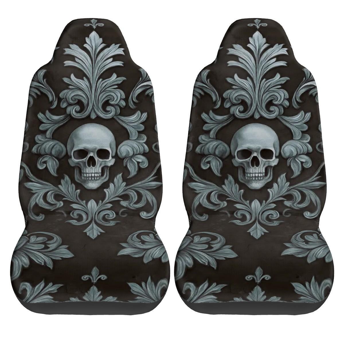 Gothic Skull Front Car Seat Covers: Stylish Protection for Automotive Interior
