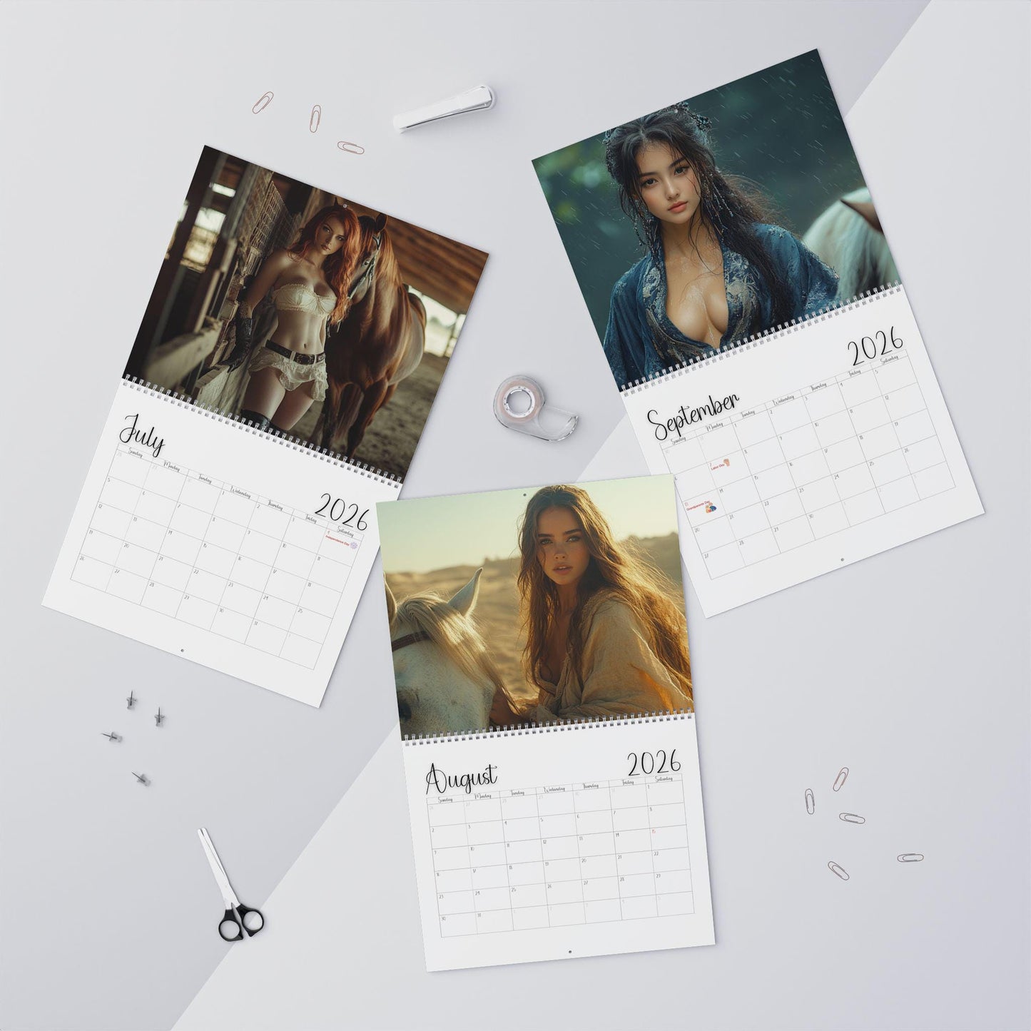 2026 Cowgirl Wall Calendar: Equestrian Decor, Horse Lover Gift