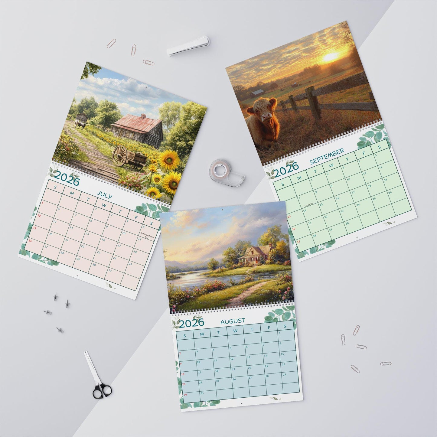 2026 Rustic Farmhouse Wall Calendar - Country Barn Themed Planner for Home Organization