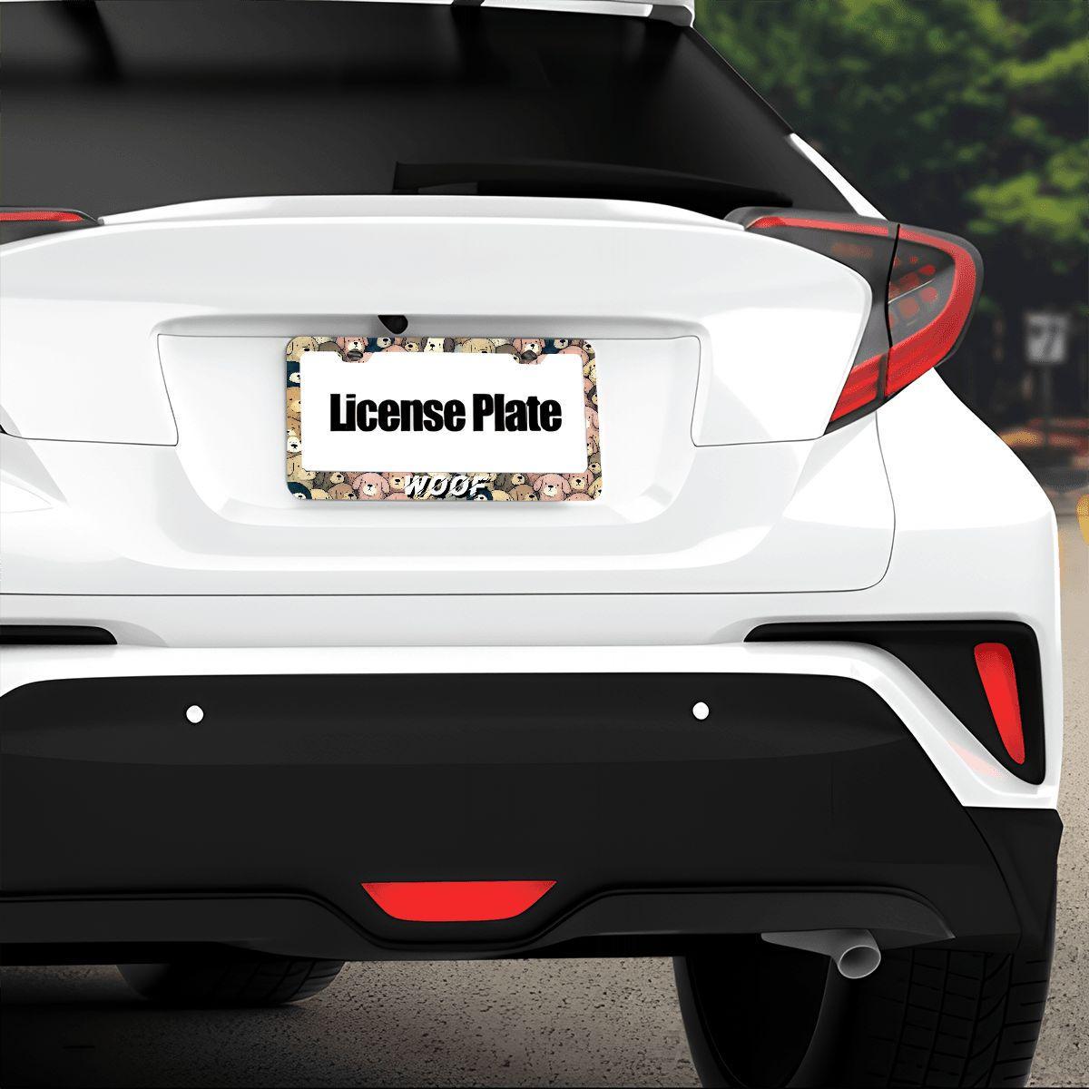 Dog License Plate Frames: UV Printed Aluminum, Set of 2
