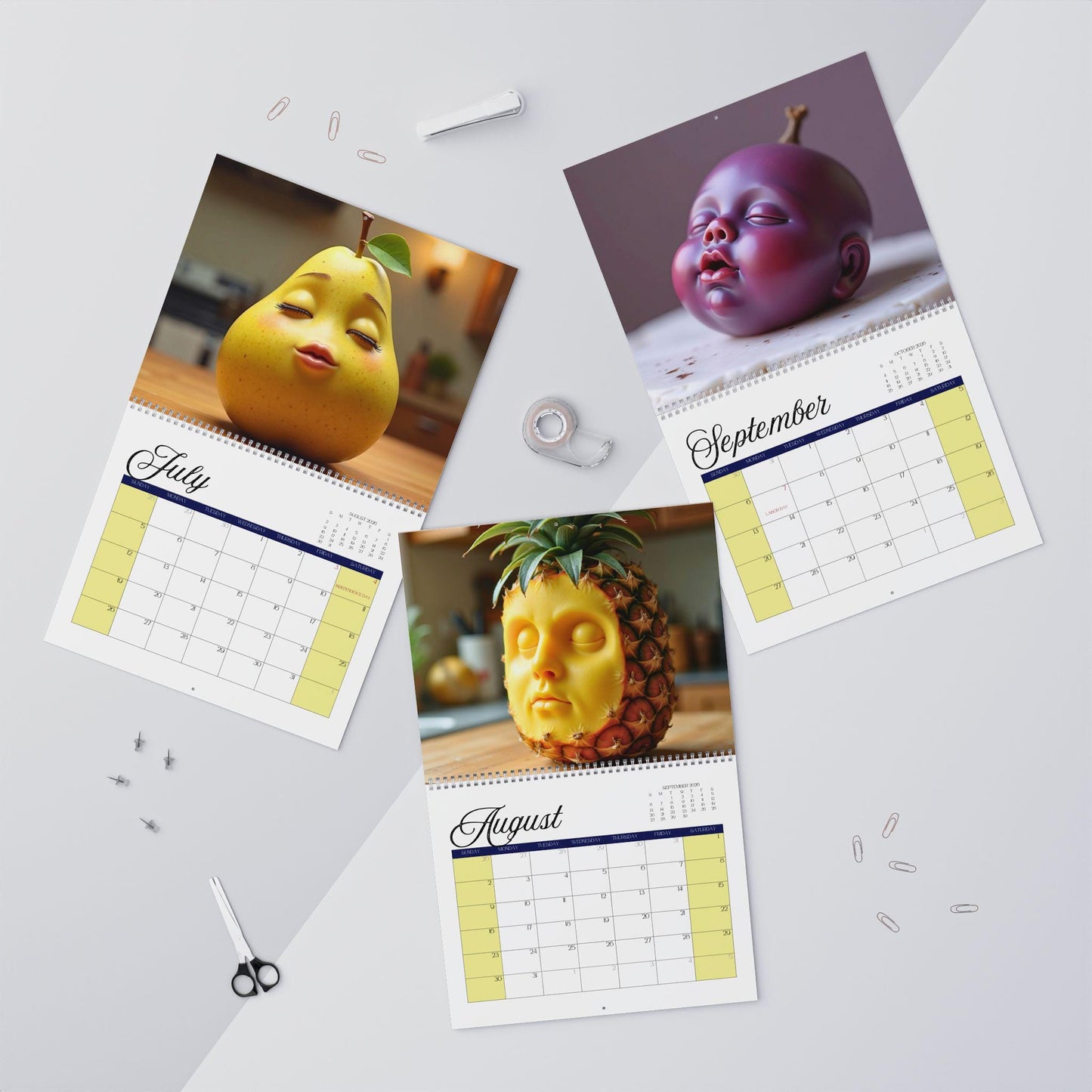 Playful Fruit Wall Calendar: Vibrant Home Office Decor