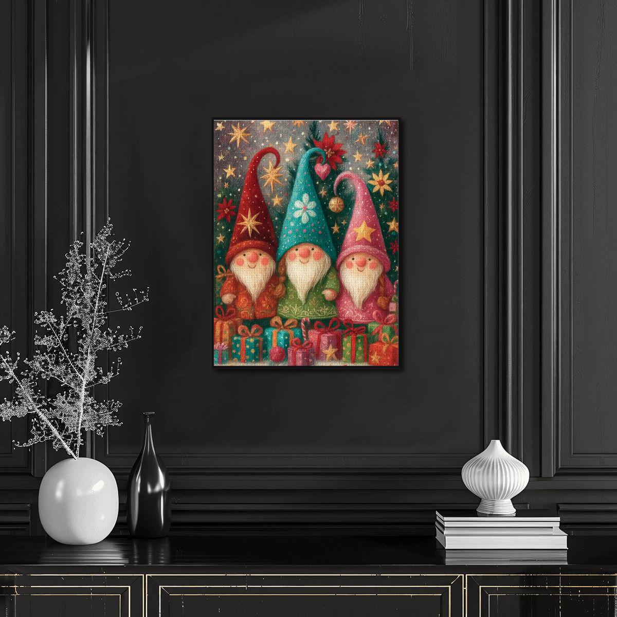 DIY Christmas Gnome Diamond Painting Kit - Frameless Holiday Craft Project for Adults