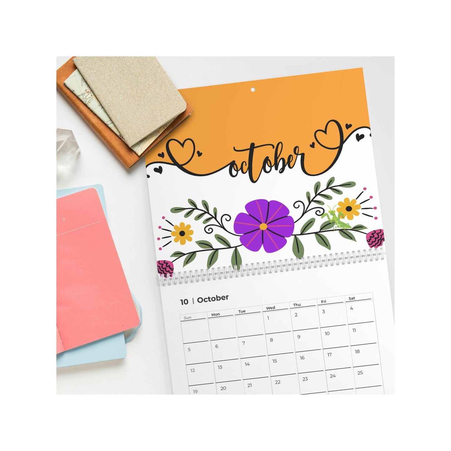 2026 Floral Wall Calendar: 12-Month Botanical Planner with Colorful Blooms