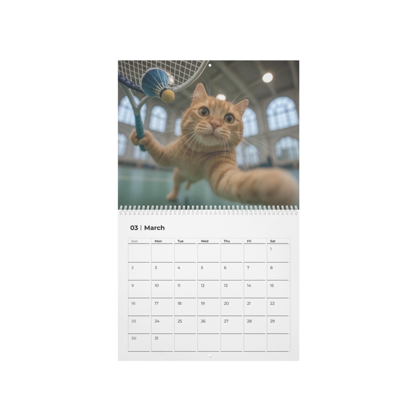 2026 Sporty Cat Calendar: Blue Kitties in Action - Monthly Wall Planner for Pet Lovers