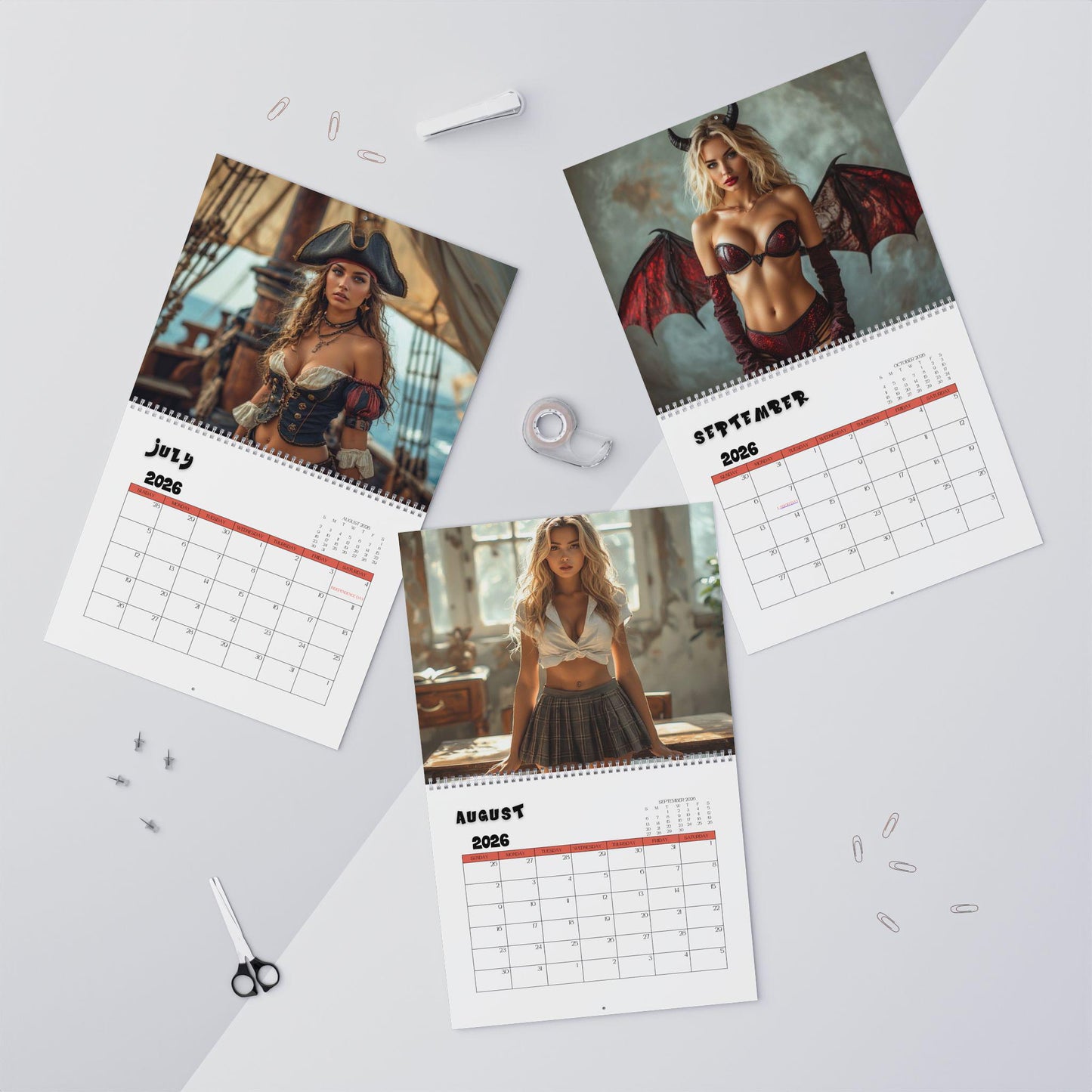 Man Cave Wall Calendar - Monthly Planner for him, Office Organizer, Masculine Home Decor