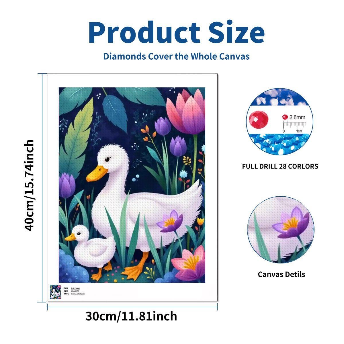 Goose DIY Diamond Painting Kit No Frame Aspect Ratio Bird Art Craft Project
