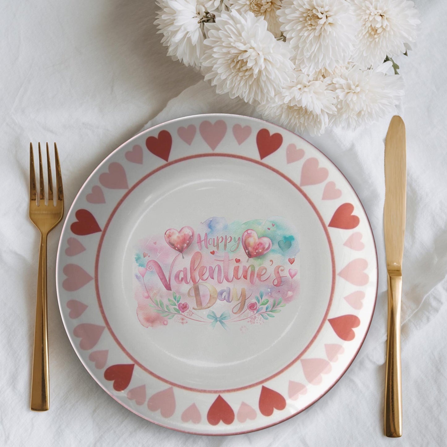 Valentine's Day Romantic Heart Dinner Plate - Love Gift Tableware Kitchen Decor