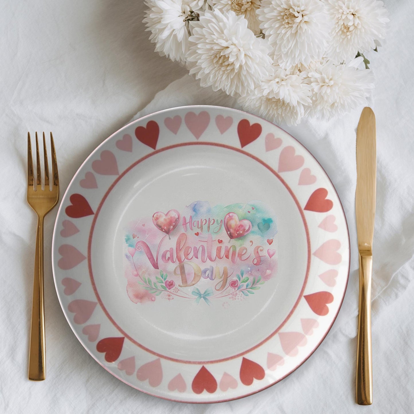 Valentine's Day Romantic Heart Dinner Plate - Love Gift Tableware Kitchen Decor