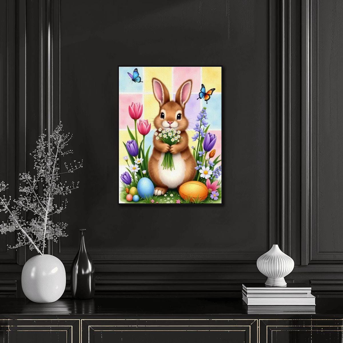 DIY Bunny Diamond Painting Kit No Frame, Rabbit Craft Art Project Decoration
