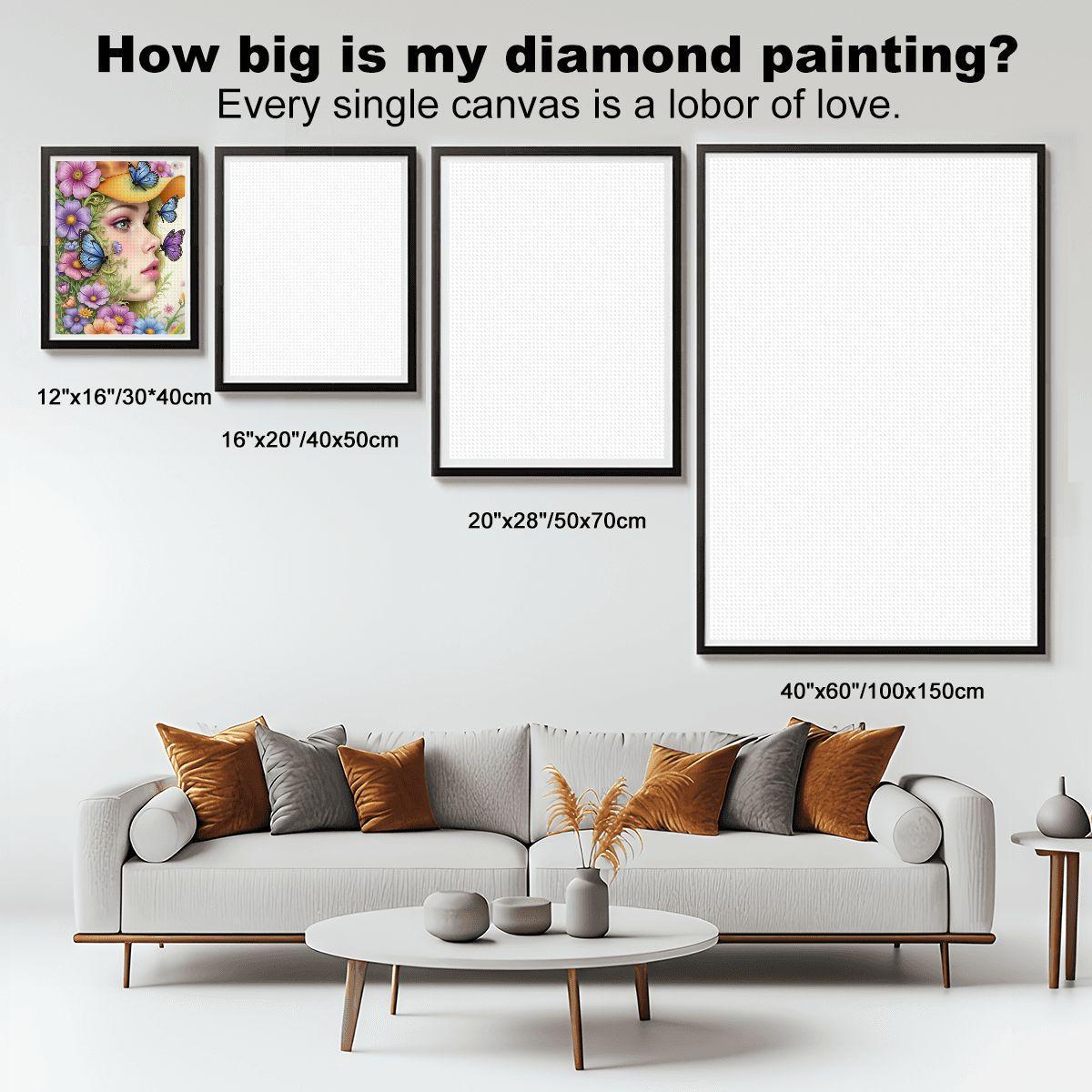 Flower Girl DIY Diamond Painting Kit No Frame - Craft Art Project Wall Hanging