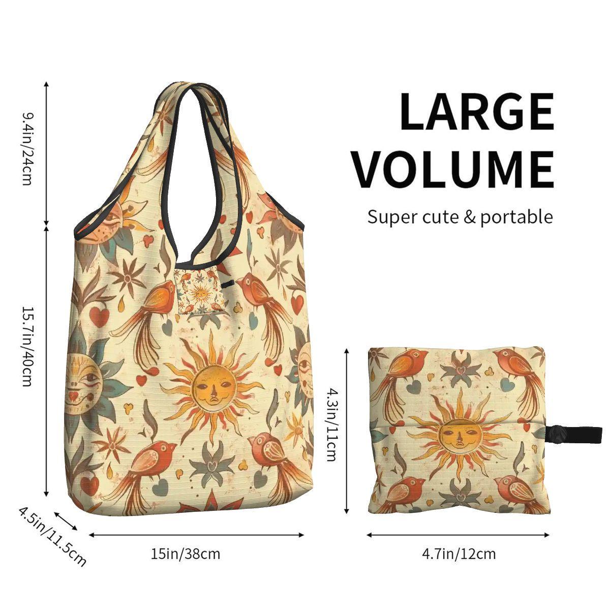 Summer Folding Reusable Grocery Bags - Compact Eco Shopping Totes with Foldable Design