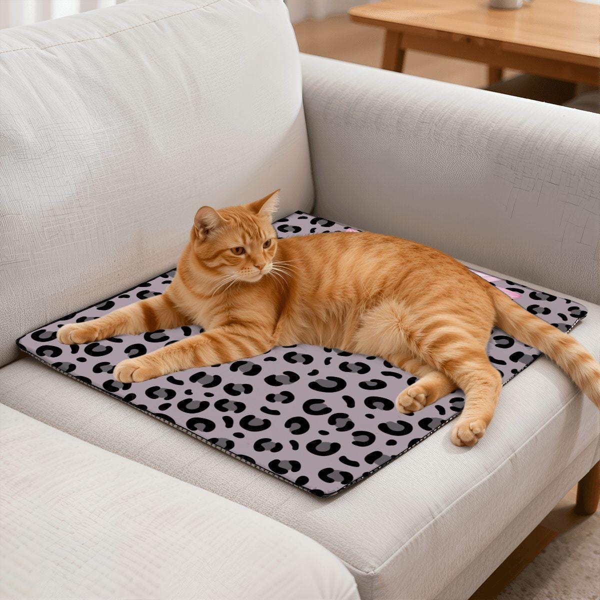 Leopard Daisy Cat Heating Pad Warmer Pet Bed Electric Thermal Blanket Cushion