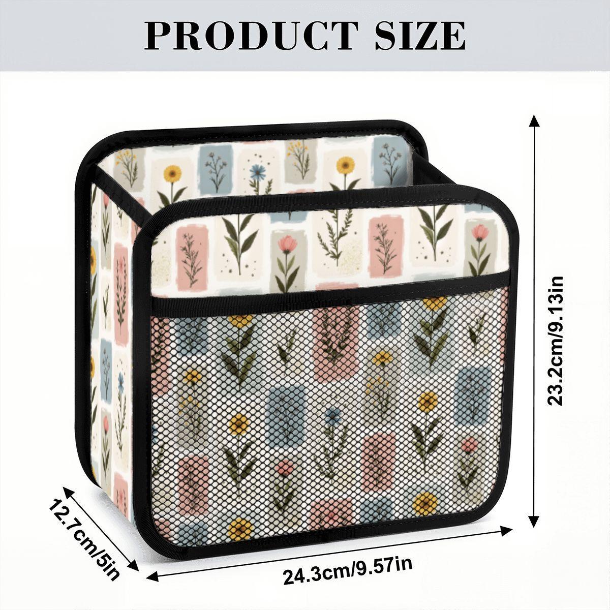 Floral Art Car Seat Organizer - Stylish Vehicle Storage Caddy for Travel Accessories