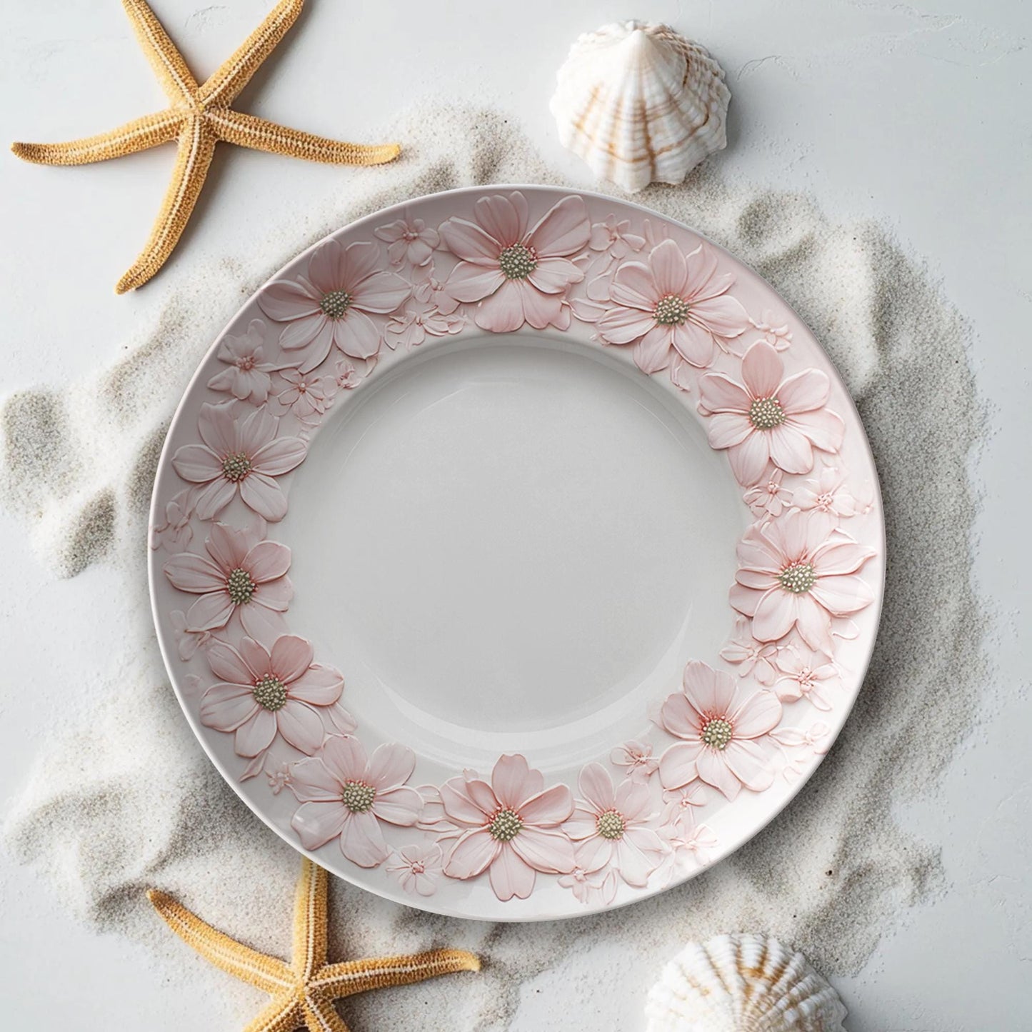 Pink Floral Dinner Plate 10 Inch Unbreakable Microwave Dishwasher Safe Melamine Tableware