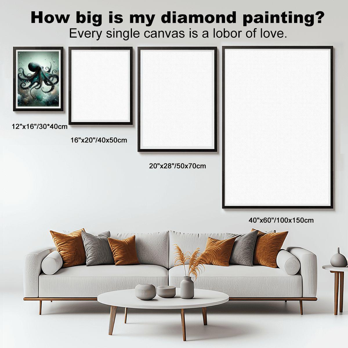 Octopus DIY Diamond Painting Kit No Frame - Sea Creature Art Craft Project