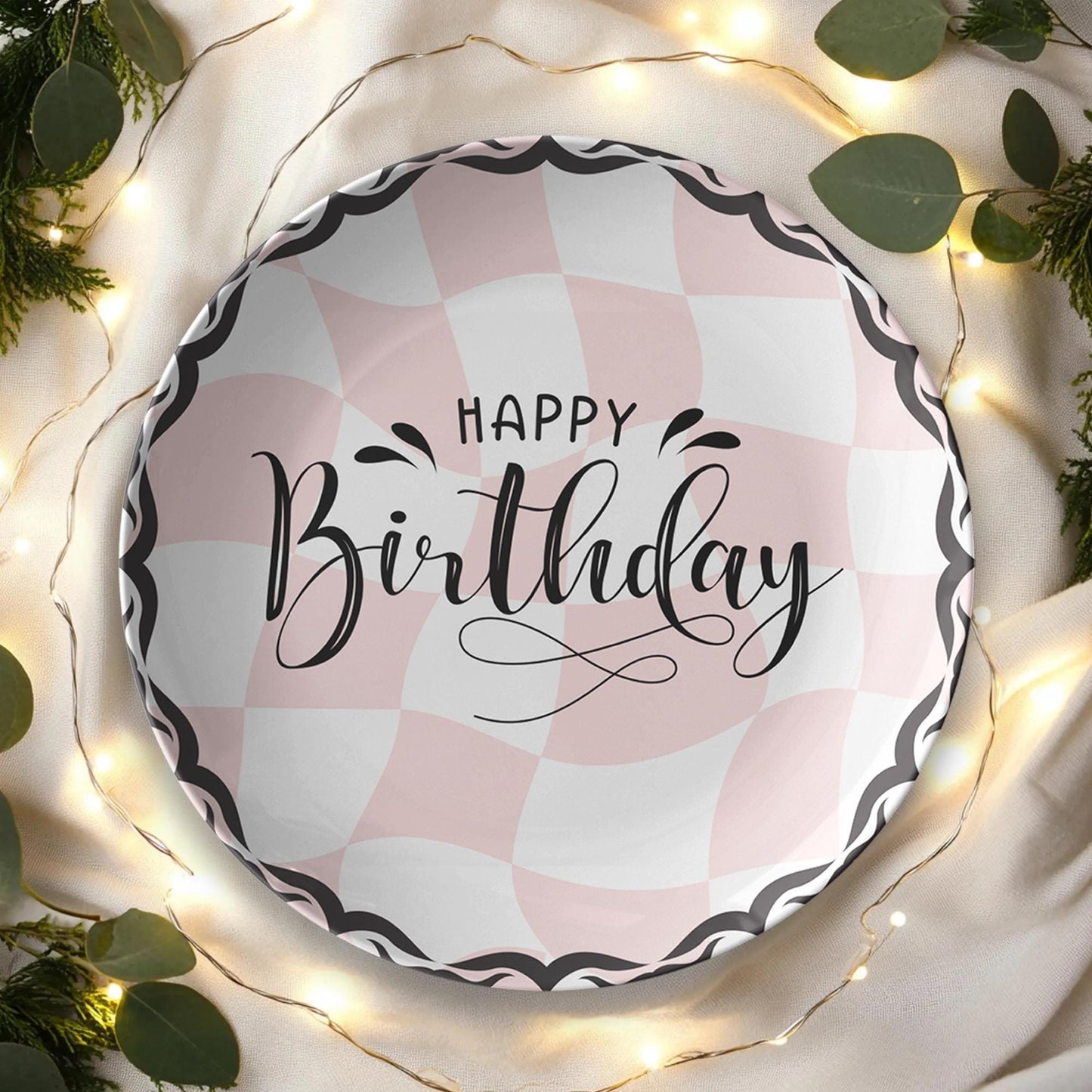 Retro Birthday Plate Vintage Style Celebration Dinnerware Party Tableware Gift