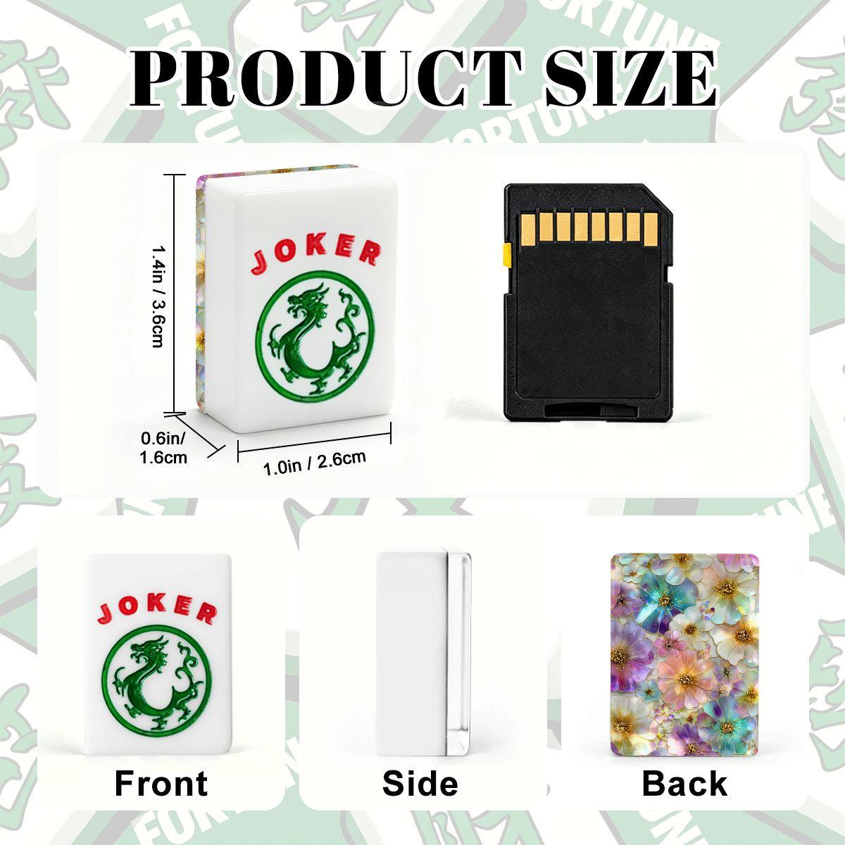 Floral American Mahjong Tiles – Acrylic Game Set with Vibrant Flower Designs