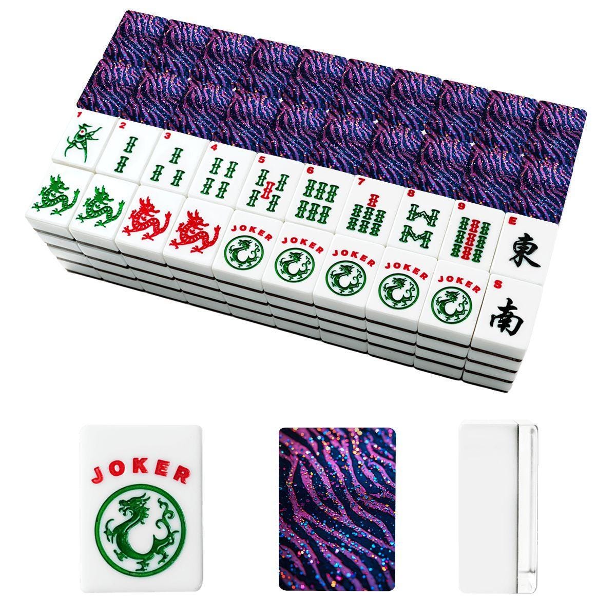 Zebra Pattern American Mahjong Tiles Set - Animal Print Game Pieces for Mahjong Players