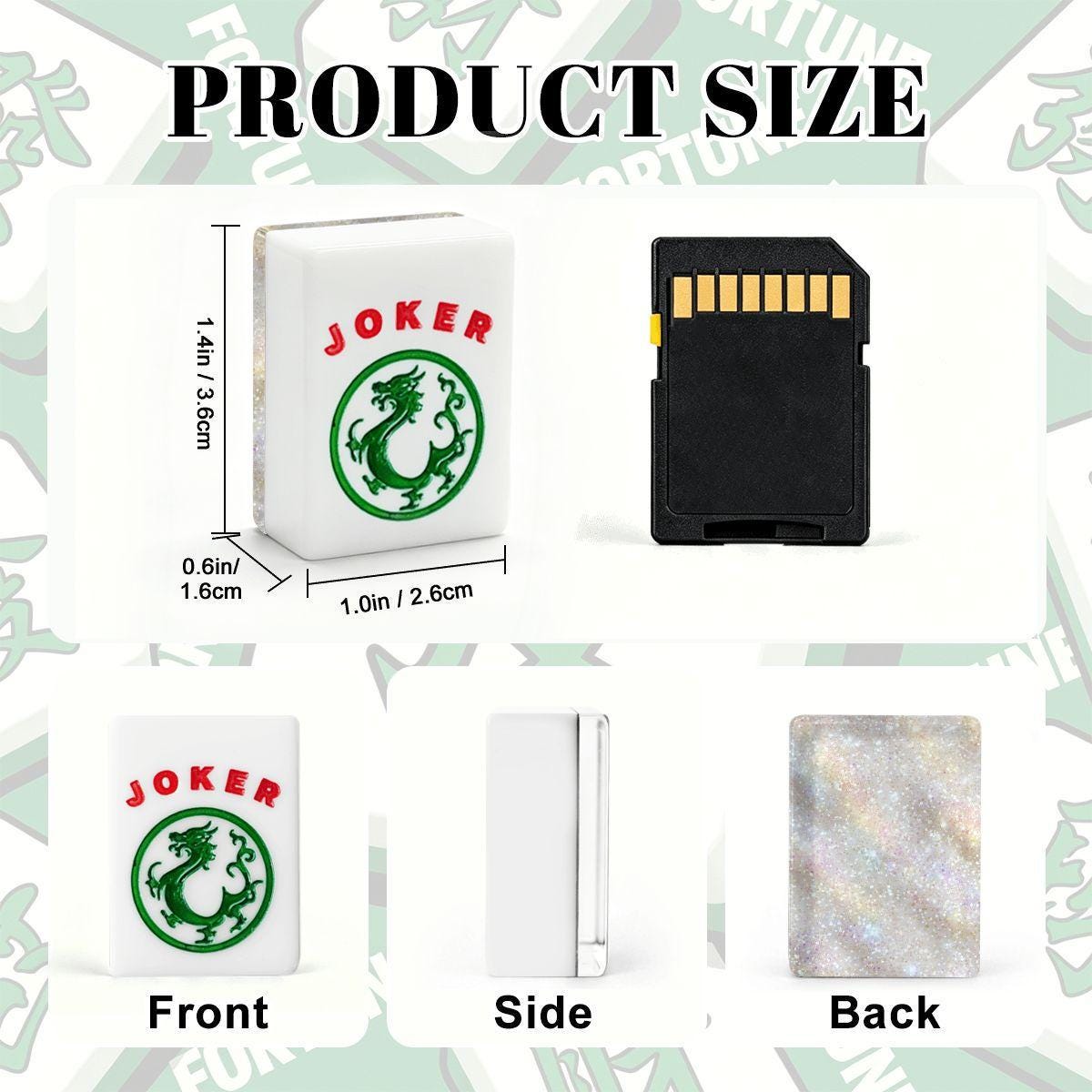 Glitter American Mahjong Tiles - Sparkly White Game Set Pieces Board Gaming Accessories
