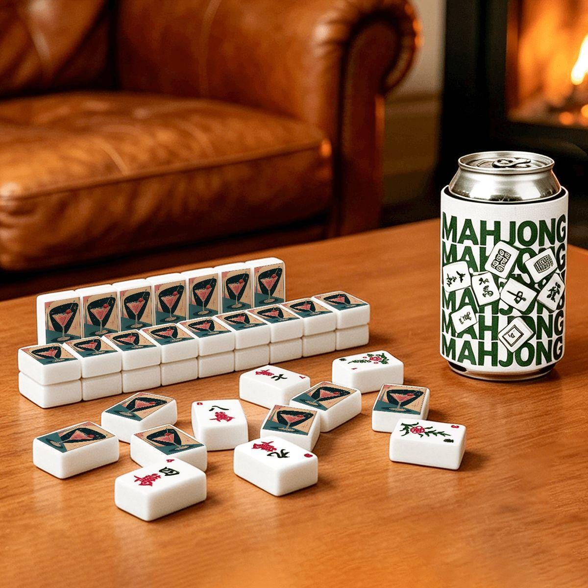 Retro Martini Mahjong Tiles Set – 166-Piece American Mahjong with Jokers