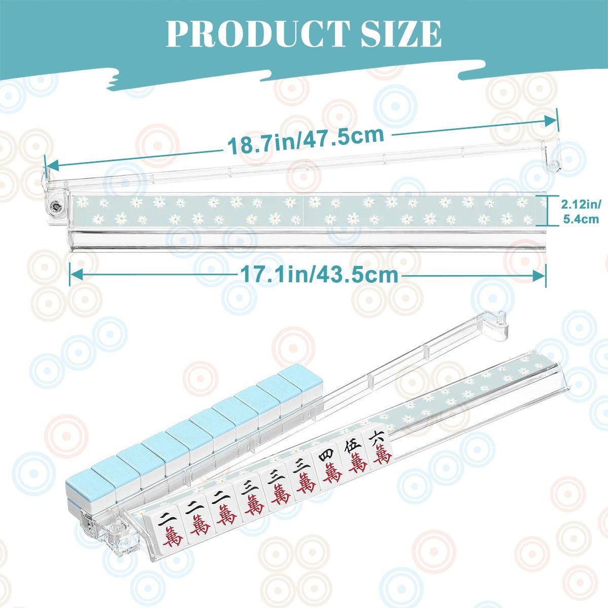 Daisy Mahjong Tile Pusher Racks 4pcs | Acrylic Mahjong Table Aid with UV Printing