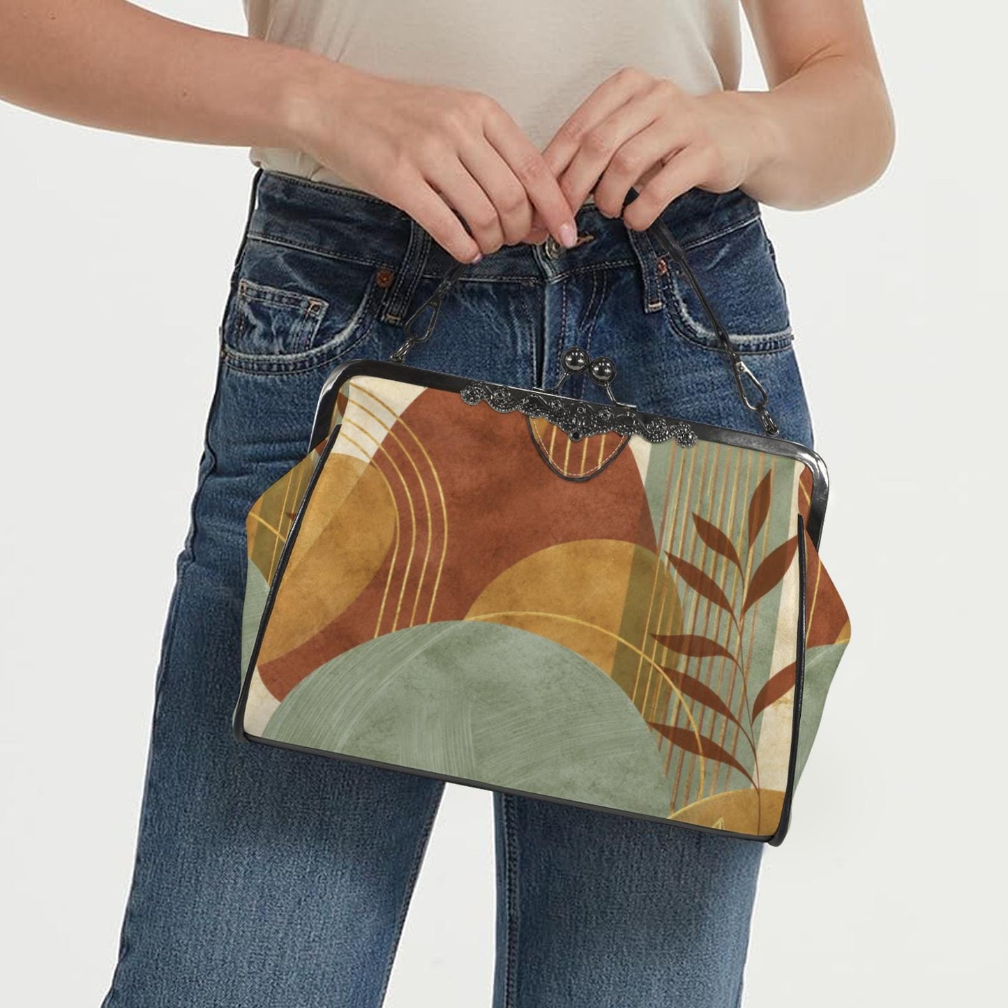 Autumn Love Kisslock Crossbody Shoulder Bag
