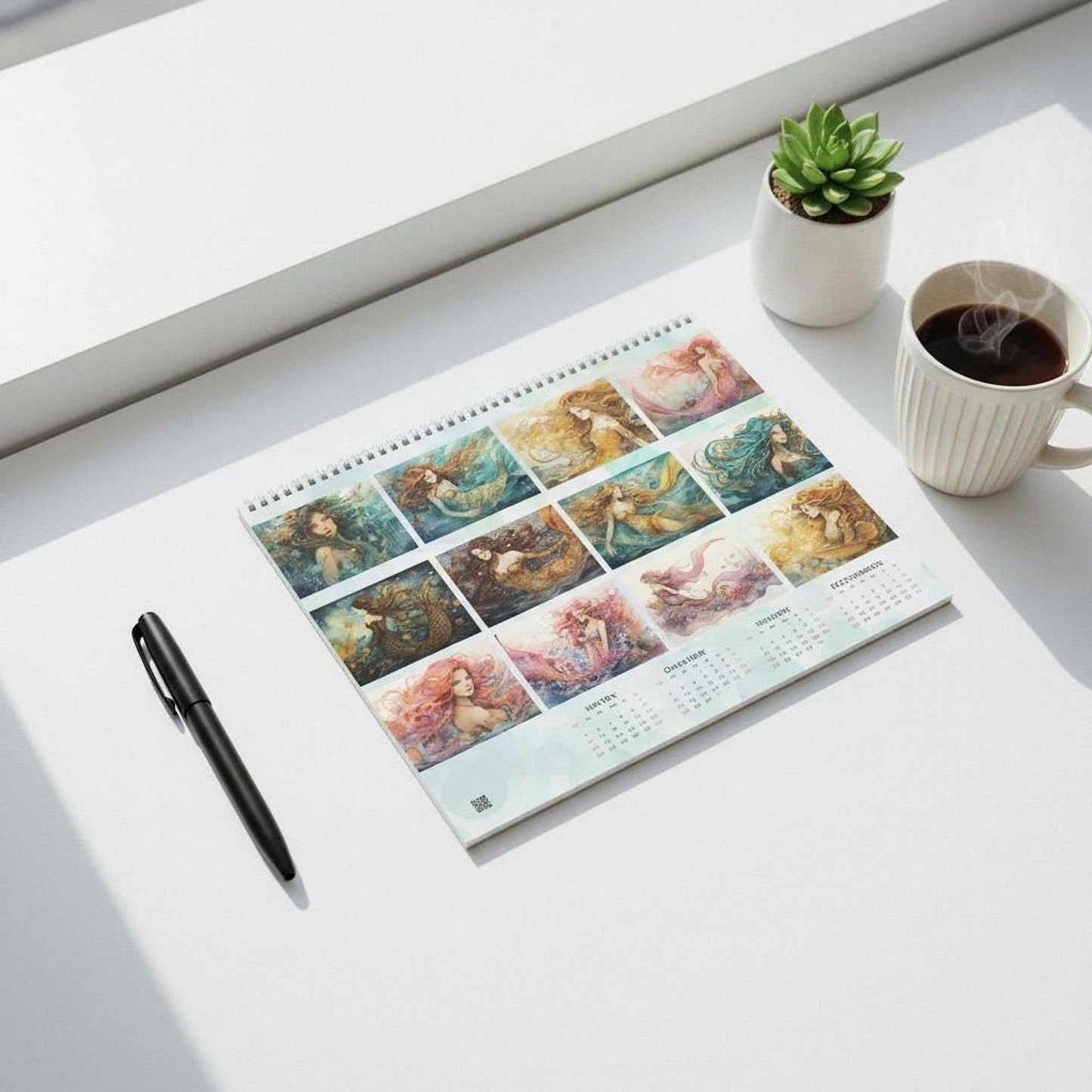 Mermaid Calendar 2027 | Illustrated Wall with Lush Artwork