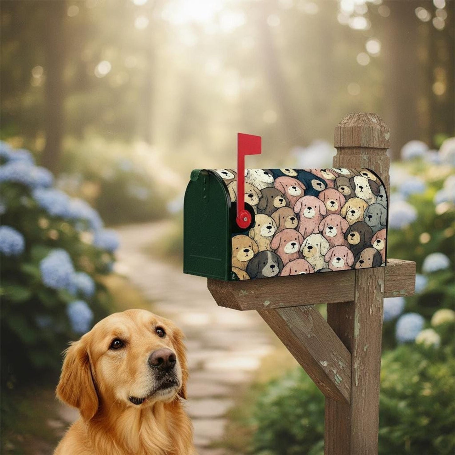 Waterproof Dog Mailbox Cover, Durable Oxford Cloth Decor in Two Sizes
