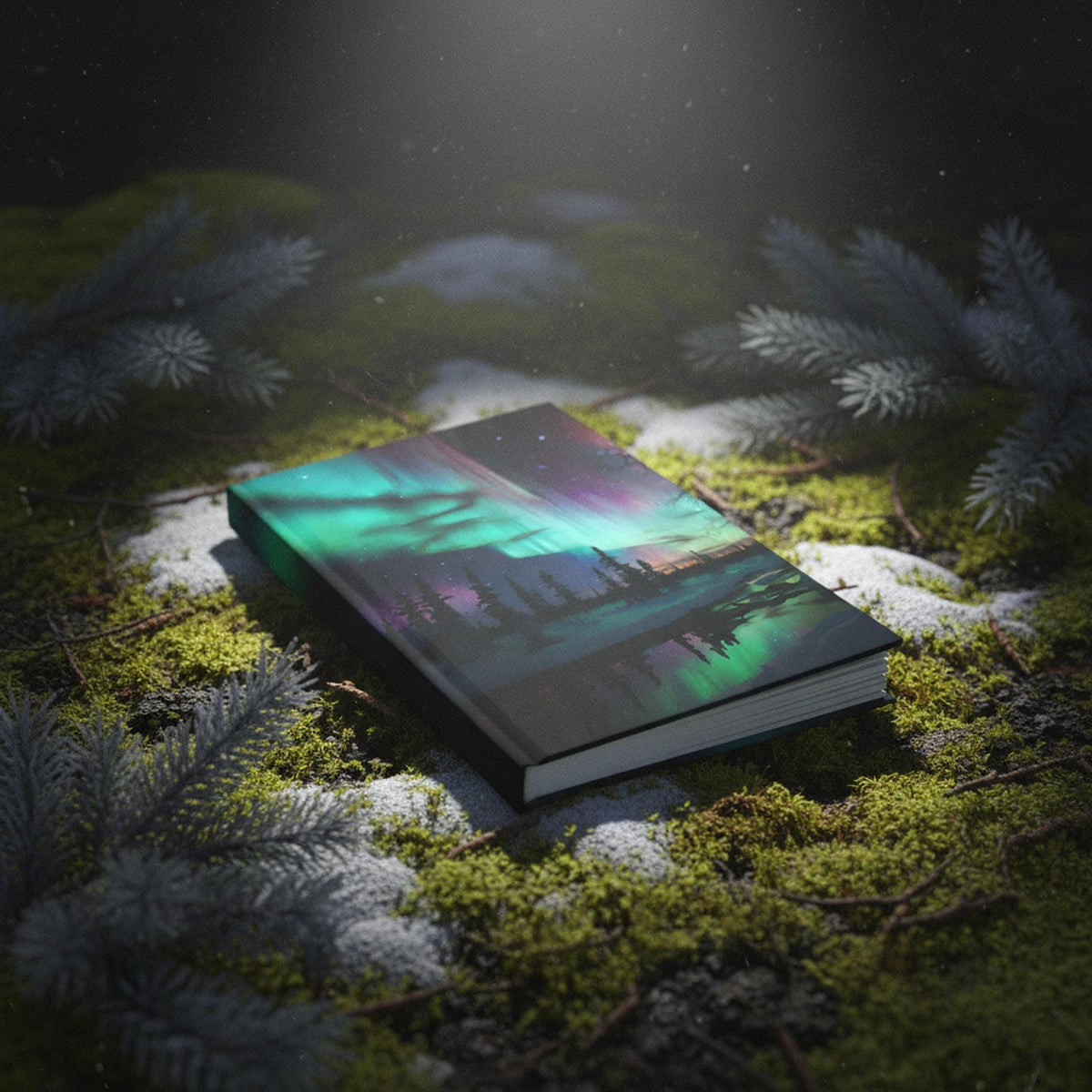 Aurora Borealis Inspired Hardcover Journal, Northern Lights Design for Creative Expression