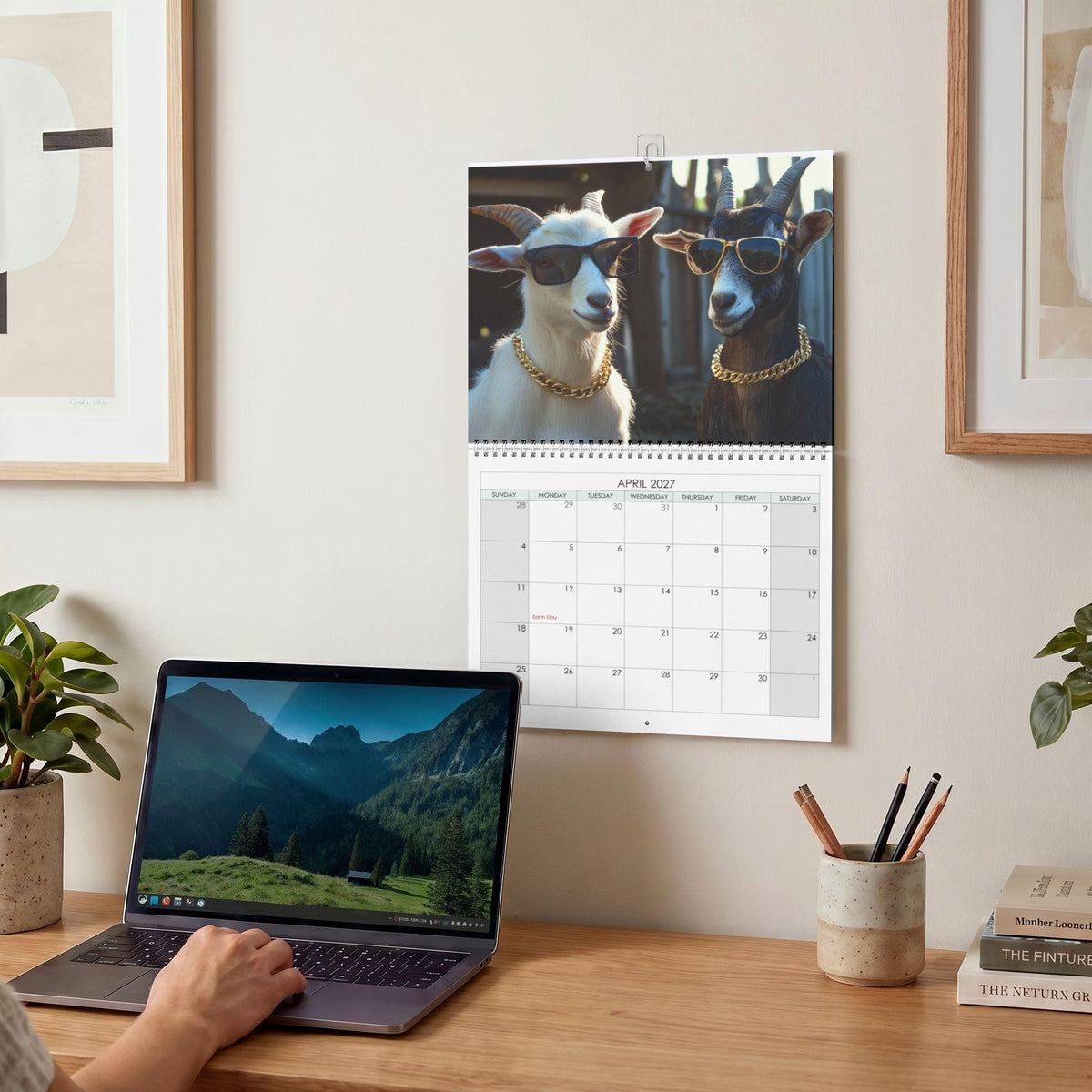 Goat Calendar 2027 | Whimsical Photos with Writable Grid