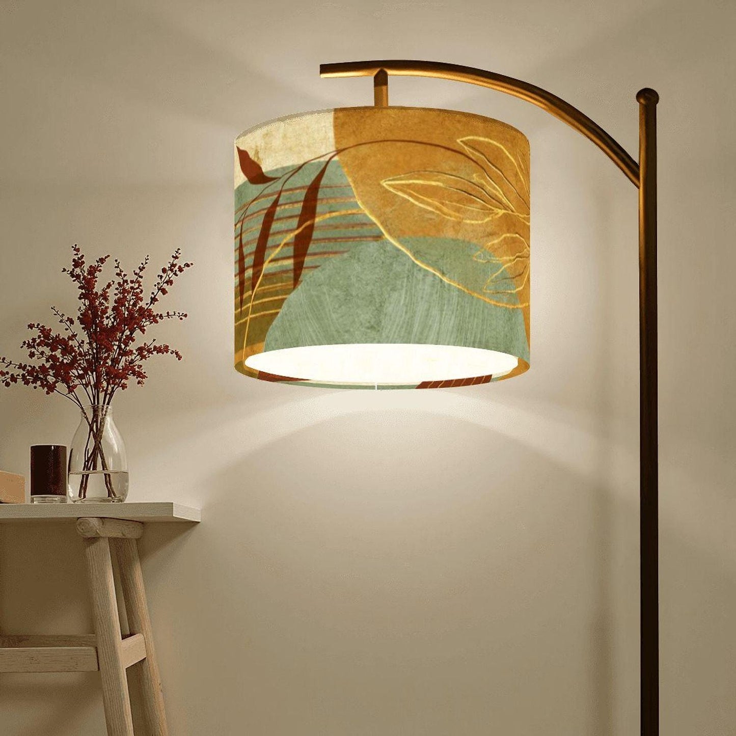 Arc Floor Lamp, Mid-Century Design with Artistic Shade