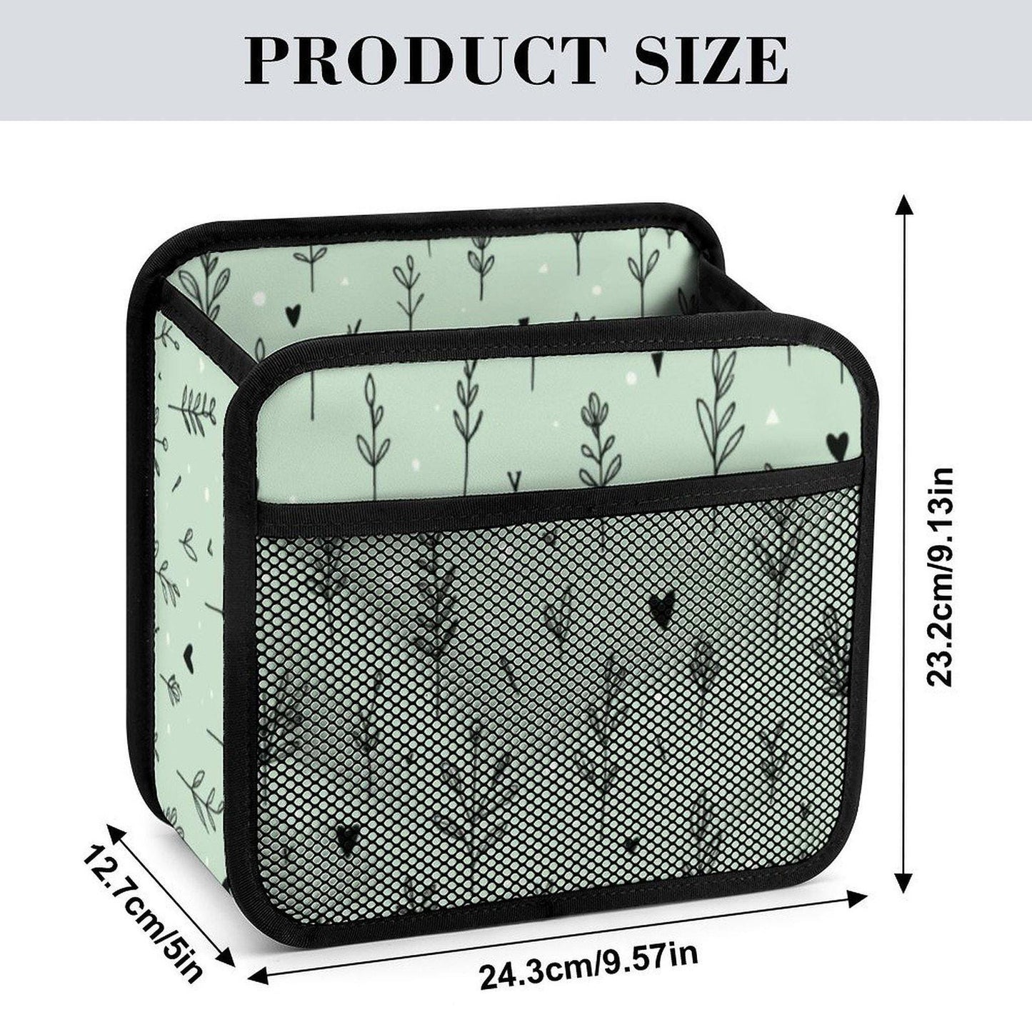 Green Floral Car Seat Organizer, Durable PU Storage Bag for Kids and Travel